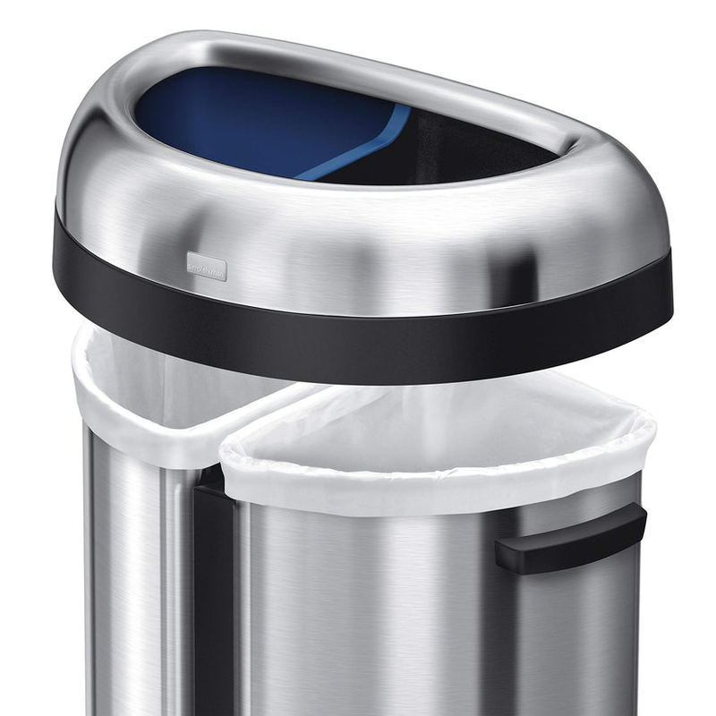 Semi-round open can 66l dual compartment (33l+33l), , medium image number null