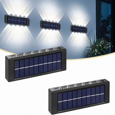 Επιτοίχιο ηλιακό φωτιστικό κήπου led solar wall lamp 12 led, , medium