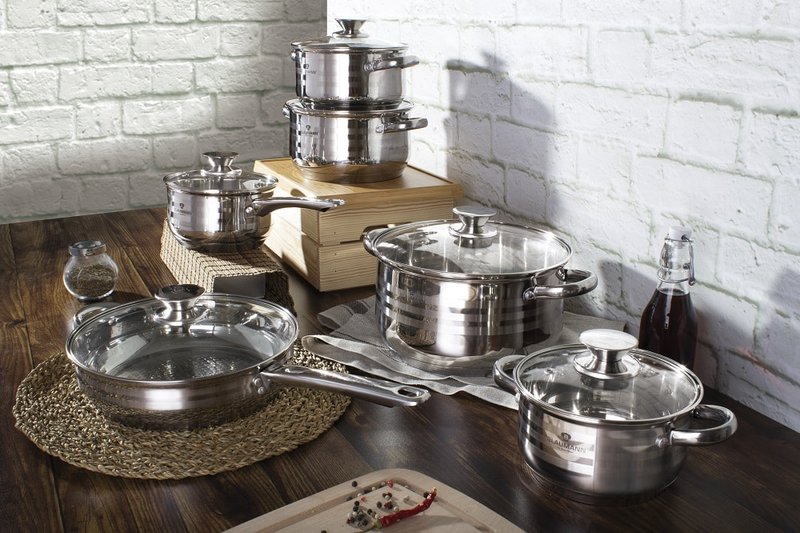 Product image: Blaumann σετ μαγειρικά σκεύη από ανοξείδωτο ατσάλι ασημί 12τμχ, , medium-null