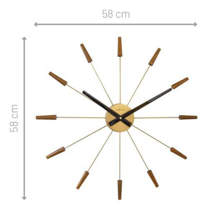Nextime large wall clock 58cm, silent, wood/stainless steel, "plug-inn", , medium-null