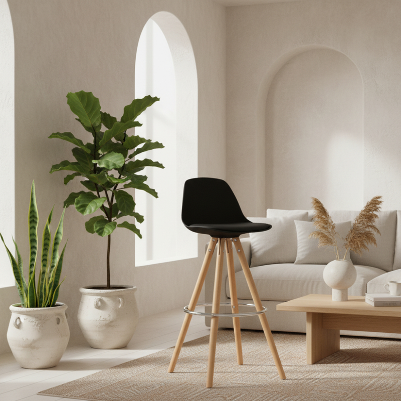 Vera bar stool seat - black, , medium-null