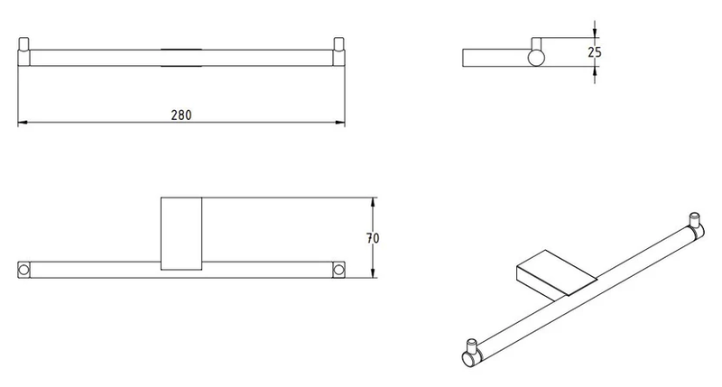 Omega double toilet roll holder, , medium-null