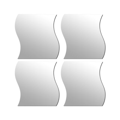 Tendance wave mirror 19.7x18cm 4pcs, , medium