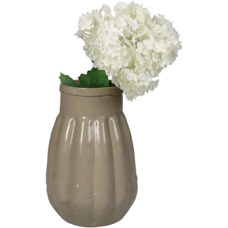 Product image: Vase aluminium 8x8x11cm - ivory, , medium-null