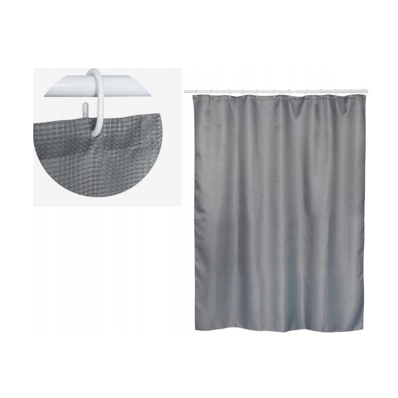 Rist bathroom curtain 180x200cm gray image number null