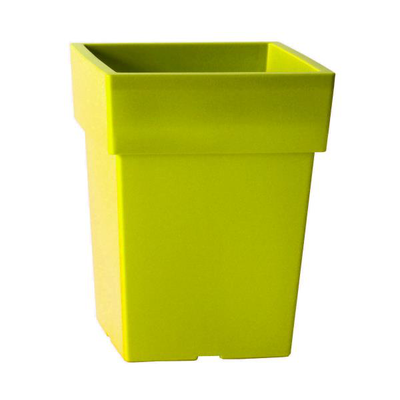 Viomes linea γλαστρα χαμηλη τετραγωνη 33x33x42cm 30ltr κιτρινοπρασινο