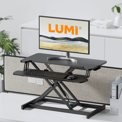 Brateck dws37-01 sit stand gas spring desk workstation max height 51cm, , medium