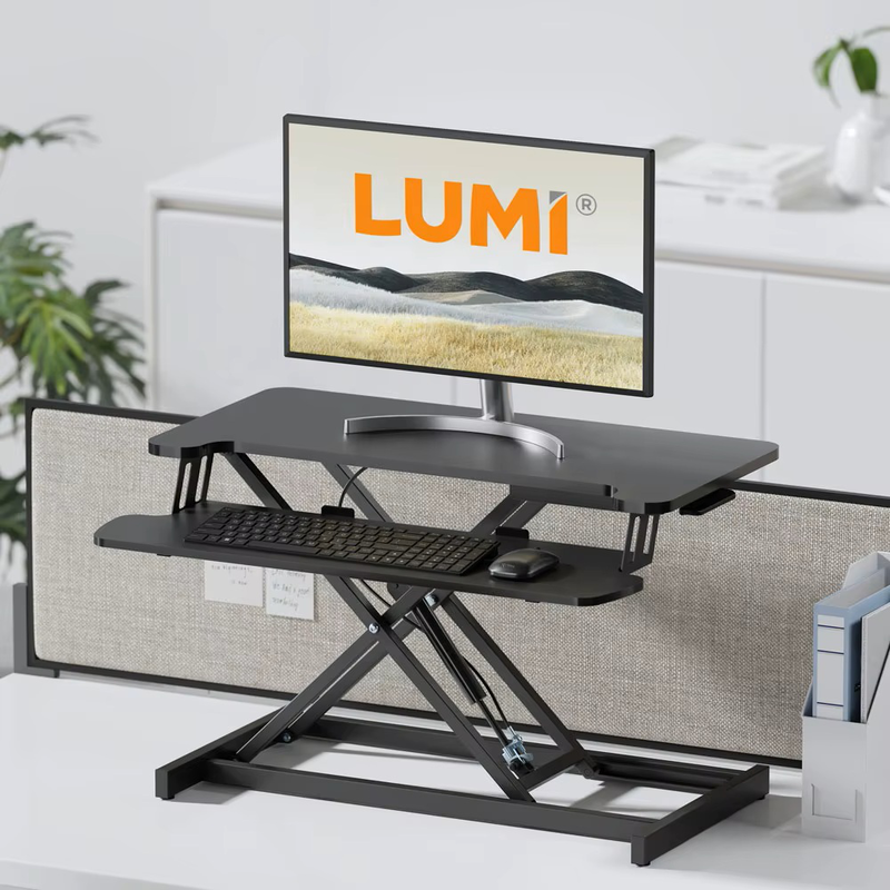 Brateck dws37-01 sit stand gas spring desk workstation max height 51cm, , medium-null