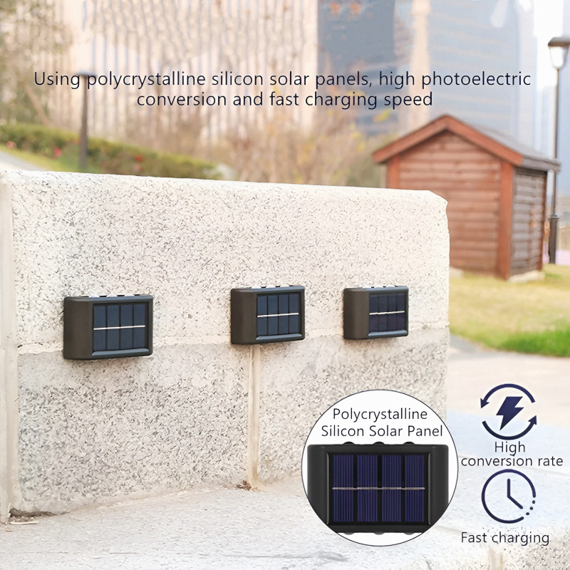 Product image: Επιτοίχιο ηλιακό φωτιστικό κήπου led solar wall lamp 12 led, , medium-null