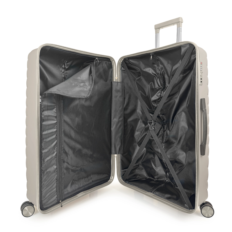 Aerocase - peacock, large size (4 wheel) 77cm/28in luggage, 20-23kg suitcase, black-null