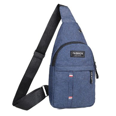 Chest bag - zipper - versatile, Blue, medium