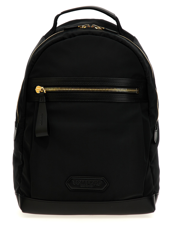 Black polyester backpack-null