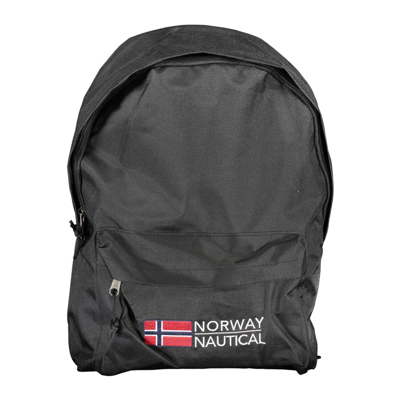 Black polyester men's backpack-null