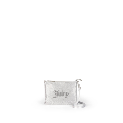 Juicy Couture mia sequin flat pouch, Silver, medium