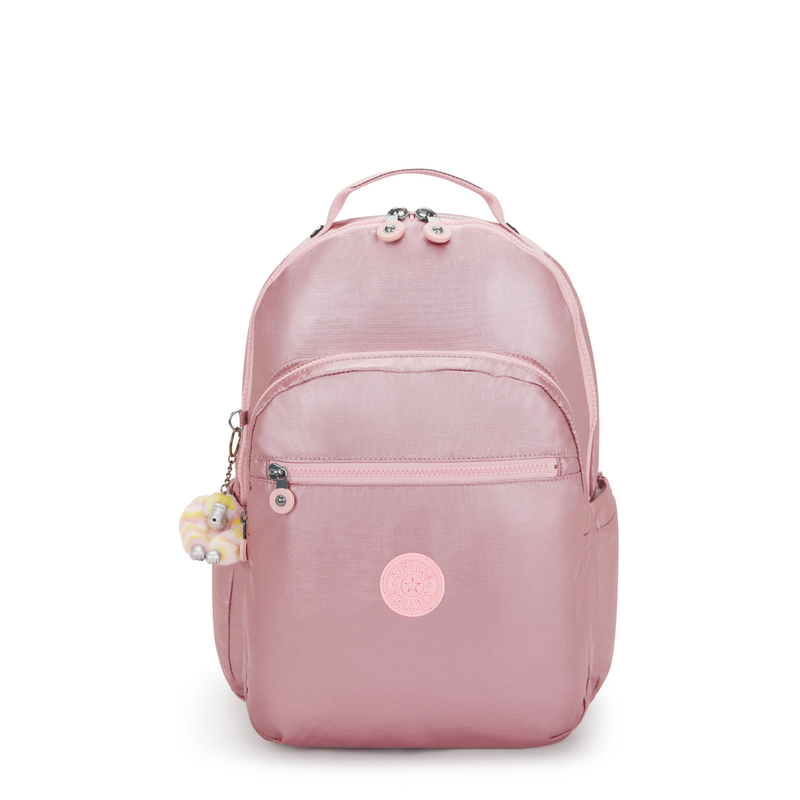 Kipling school bag seoul lap bronze pink metallic-null