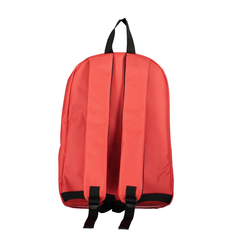 Red polyester men's backpack-null