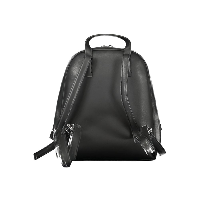 Black polyester women's backpack-null