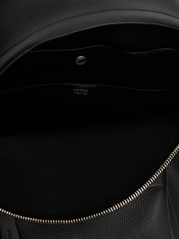 Black calfskin backpack-null