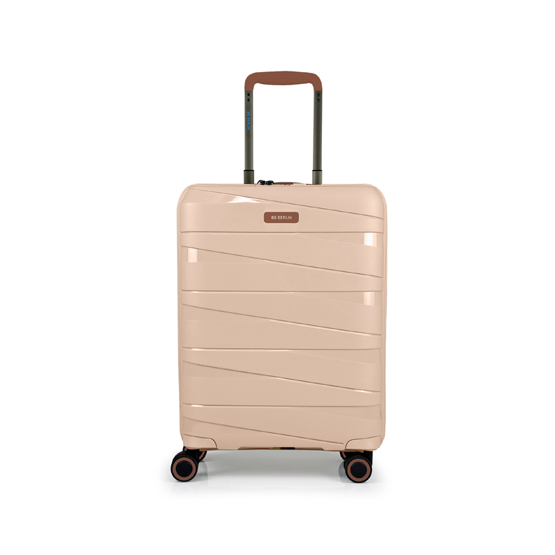Bg berlin - ted cabin size/carry-on & BG Tumbler Gift (4 wheel) 55cm/20in luggage, 10kg suitcase, beige/camel-null