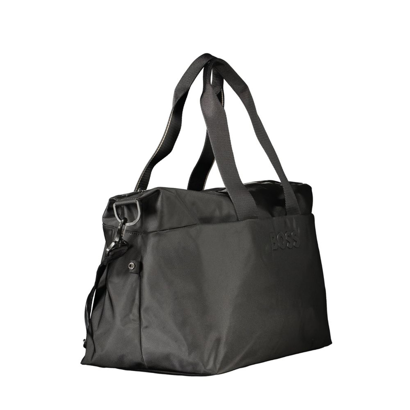Black polyurethane men's bag-null