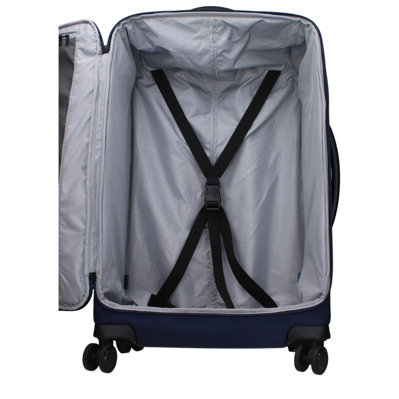 Blue fabric luggage and travel-null
