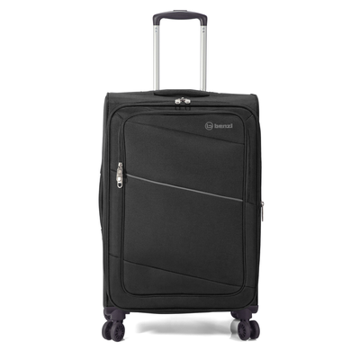 Βαλίτσα μεγάλη με προέκταση benzi μαύρο bz5757, Black, medium