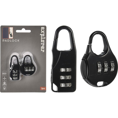 Lock set 2 pcs - black, , medium