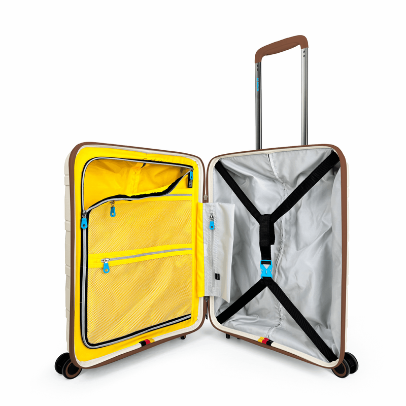 Product image: Bg berlin - ted cabin size/carry-on (4 wheel) 55cm/20in luggage, 10kg suitcase, beige/camel-null