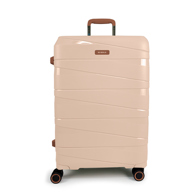 Bg berlin - ted large size (4 wheel) 76cm/28in luggage, 20-23kg suitcase, cream/camel, Cream/camel, medium