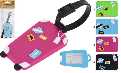 Baggage label 50x80mm 4 assorted colors, , medium