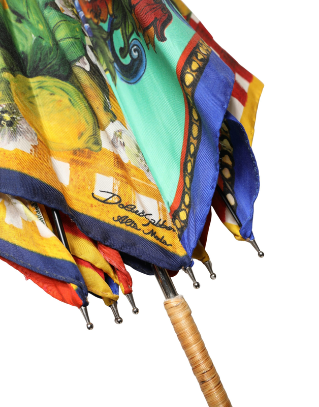 Multicolor carretto siciliano print collapsible umbrella-null