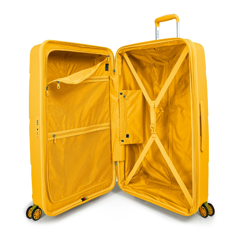 Bg berlin - zip&sup2; xlarge size (4 wheel), double security zipper, 80cm/30in luggage / suitcase, beige-null