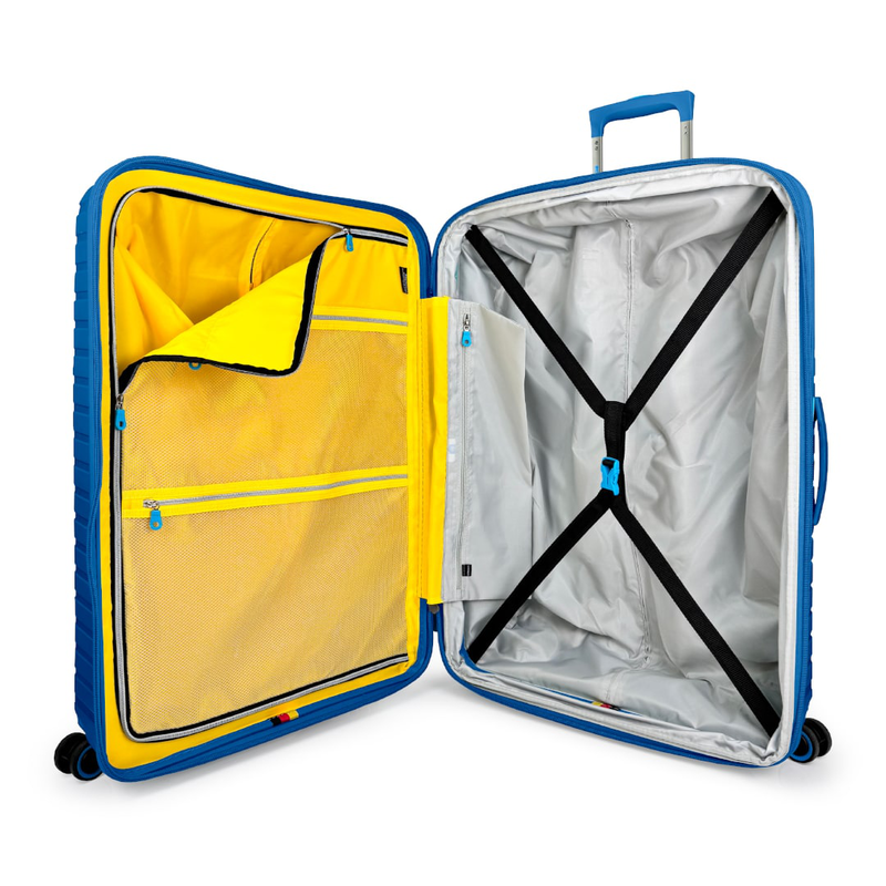 Bg berlin - soda large size (4 wheel), double security zipper, 76cm/28in luggage / suitcase, blue-null
