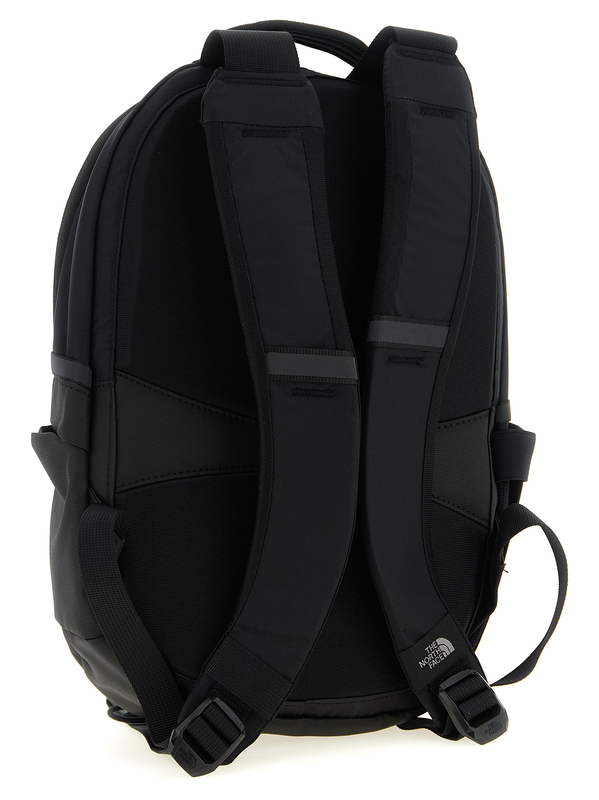Black nylon backpack-null