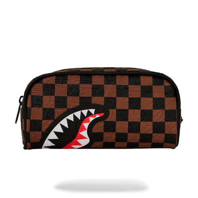 Sprayground big city emboss pouch, Brown / Black, medium