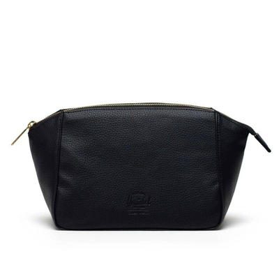 Milan toiletry bag vegan leather, Black, medium