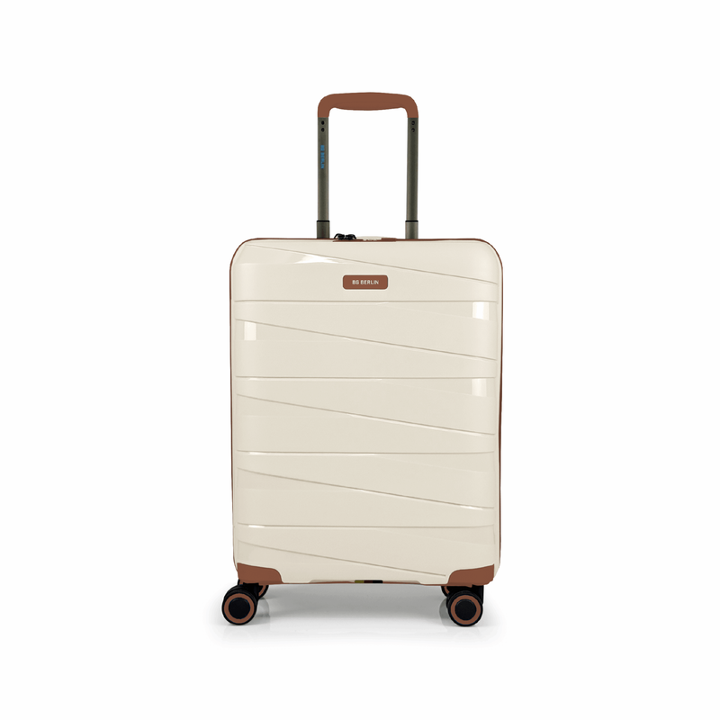 Bg berlin - ted cabin size/carry-on (4 wheel) 55cm/20in luggage, 10kg suitcase, beige/camel-null