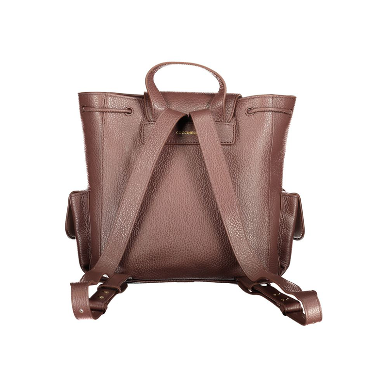 Brown leather backpack-null