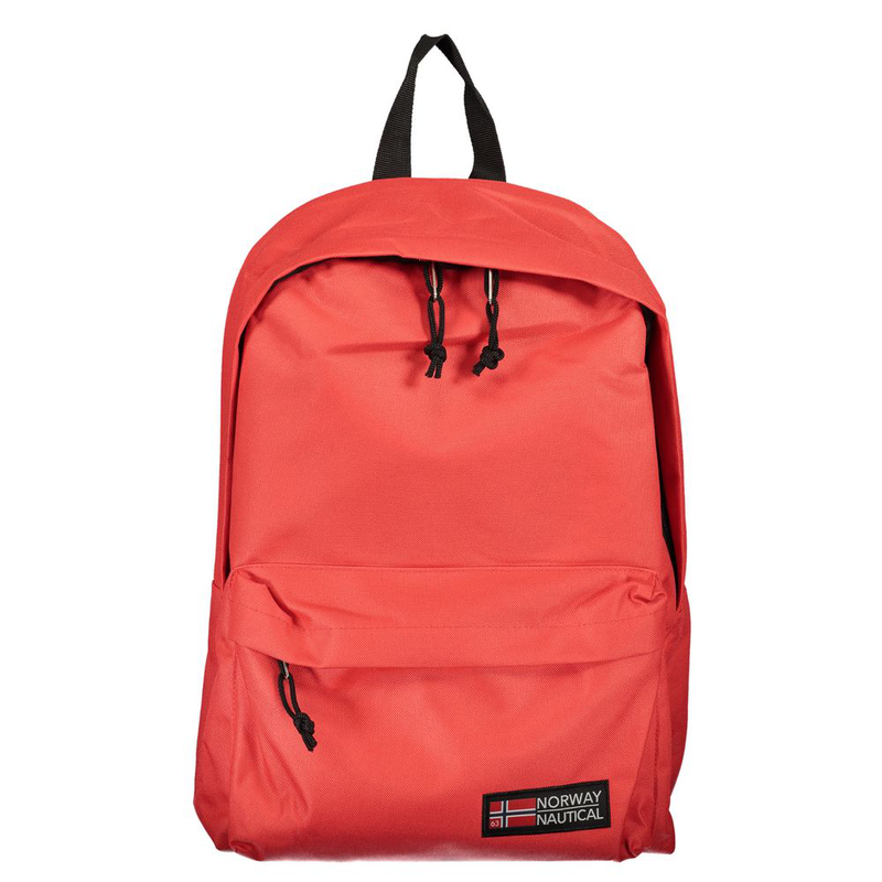 Red polyester men's backpack-null