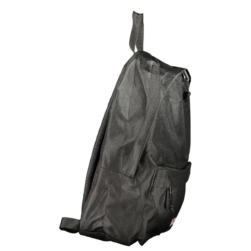 Black polyester men's backpack-null