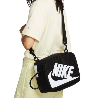 Shoe box bag premium, Black / White, medium