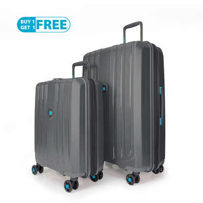 Bg berlin - neo enduro, buy 1 get 1 free promo, set of 2 luggages,titanium, Titanium, medium