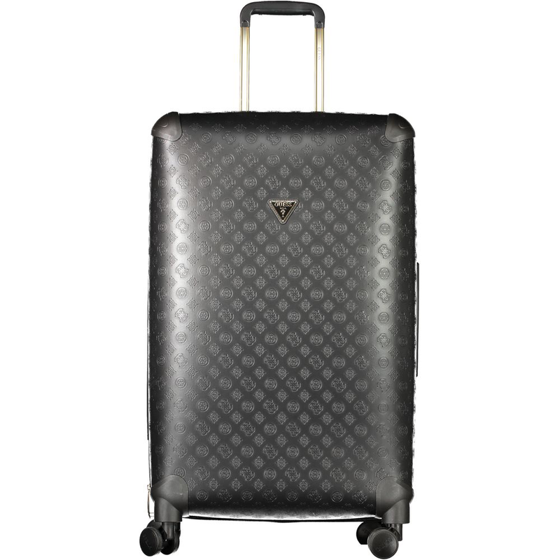Black polyurethane women's travel bag-null