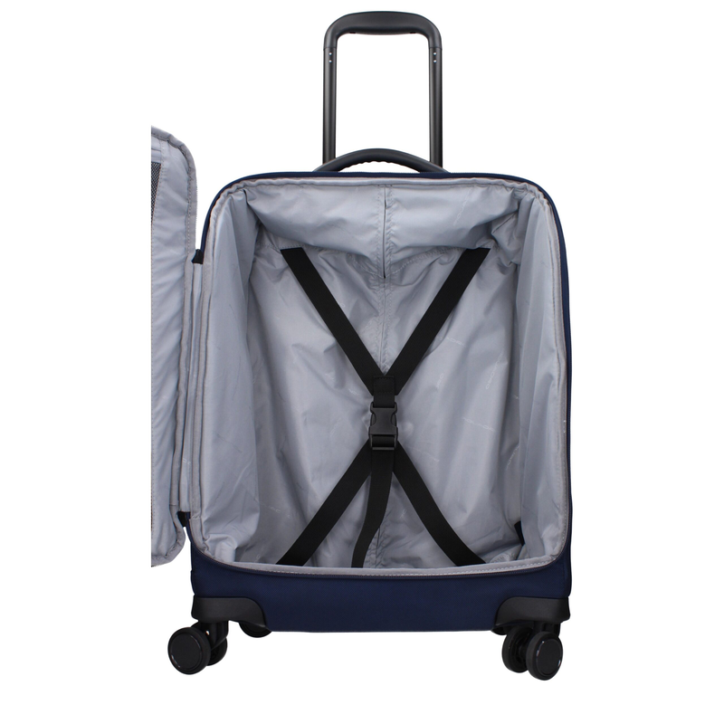 Blue fabric luggage and travel-null