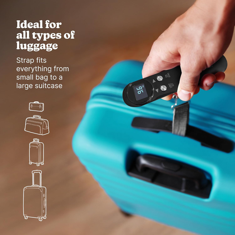 Homedics travel luggage scale digital display up to 50kg scl-l100-bkr, , medium-null