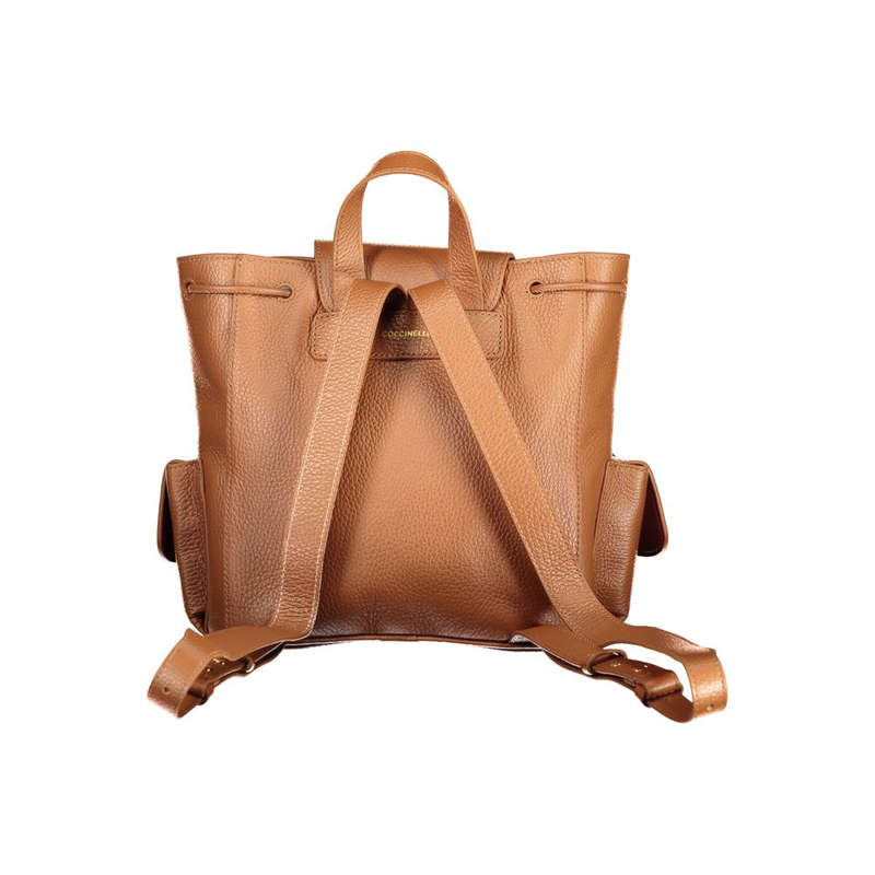 Brown leather backpack-null