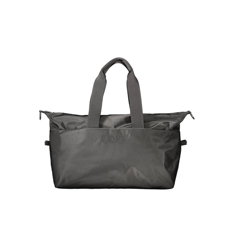 Black polyurethane men's bag-null