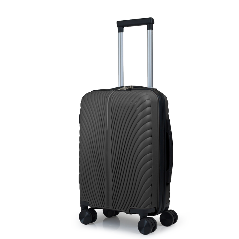 Aerocase - peacock, small cabin size (4 removable wheel) 52cm/18in luggage, 8kg suitcase, black-null