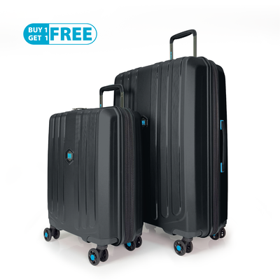 Bg berlin - neo enduro, buy 1 get 1 free promo, set of 2 luggages, black, Black, medium