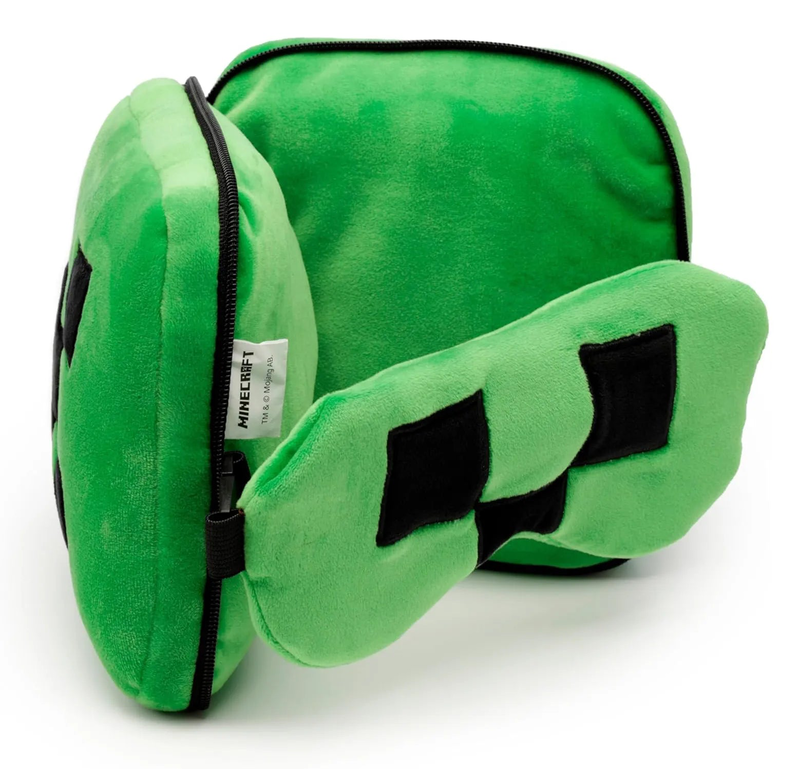 Relaxeazzz minecraft creeper travel pillow eye mask, , medium-null